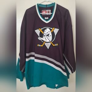 Vintage Anaheim Mighty Duck Jersey Nike Hockey Shirt 90 XXL